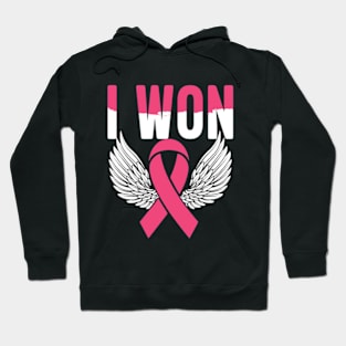 i won breast cancer  Support Pink Ribbon Survivor Hoodie